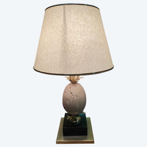 Stone And Brass Pineapple Lamp