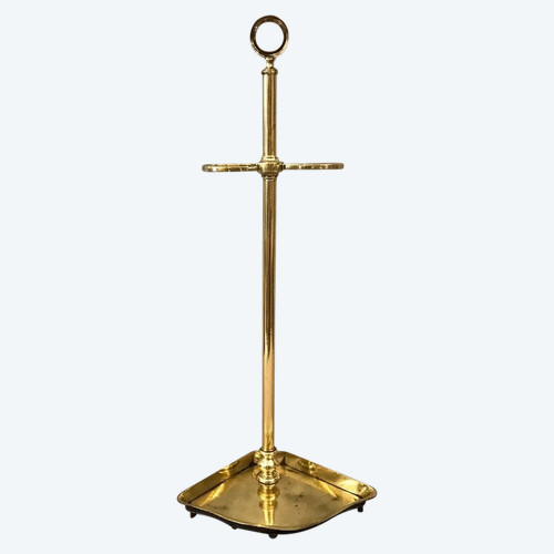 Serviteur de cheminée ancien en laiton poli d'époque 19 ème Charles X 