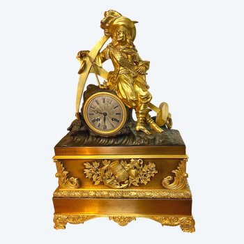 Horloge en bronze doré Napoléon III XIX ème siècle