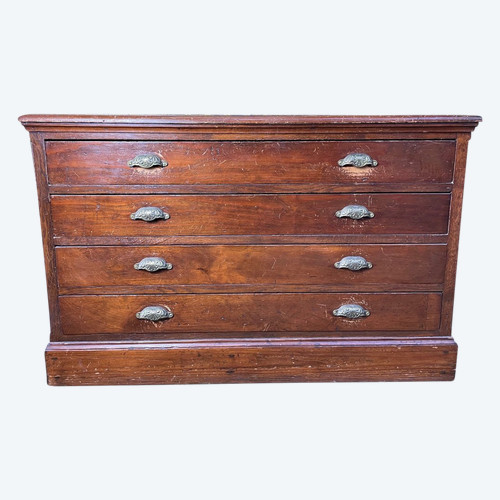 Commode - Meuble De Métier En Sapin 1900