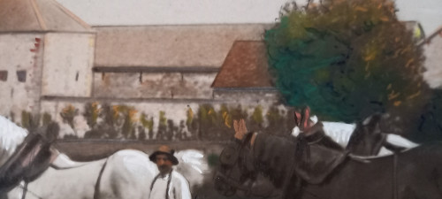 Art photography return from ploughing/XXth century