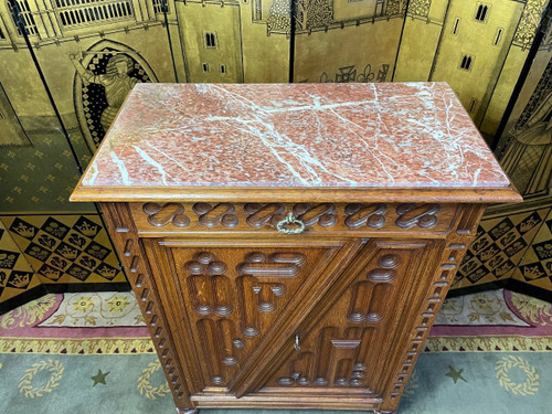 Gothic-Renaissance style sideboard in oak 1900