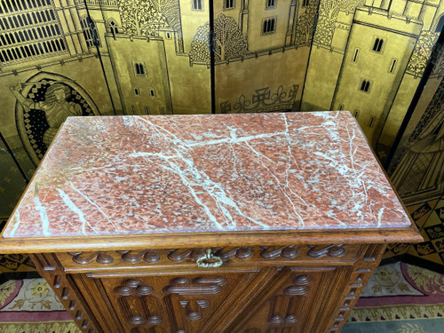 Gothic-Renaissance style sideboard in oak 1900