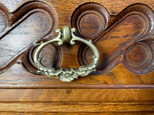 Gothic-Renaissance style sideboard in oak 1900