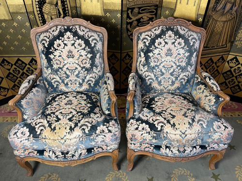 Paire De Bergères De Style Louis XV