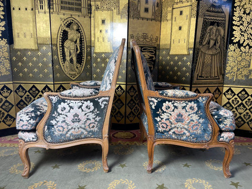 Paire De Bergères De Style Louis XV