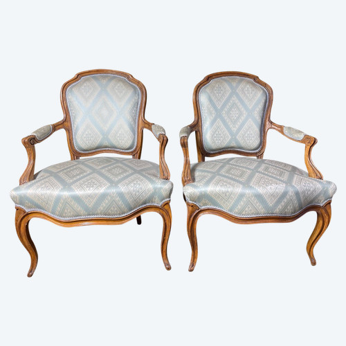 Pair Of Louis XV Style Cabriolet Armchairs