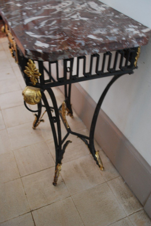 Console d'Applique Ou table de Milieu Fer Forgé Style Louis XVI