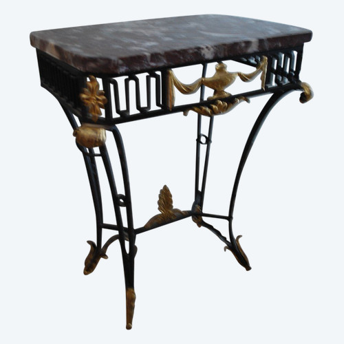 Louis XVI Style Wrought Iron Console or Middle Table