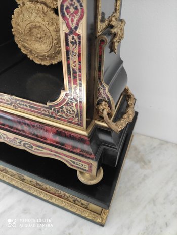 Religiöses Kartell und seine Basis aus Boulle-Intarsien - Signiert RAINGO FRERES - Außergewöhnliche goldene Bronzen