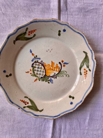 Lot of three 18th century earthenware plates