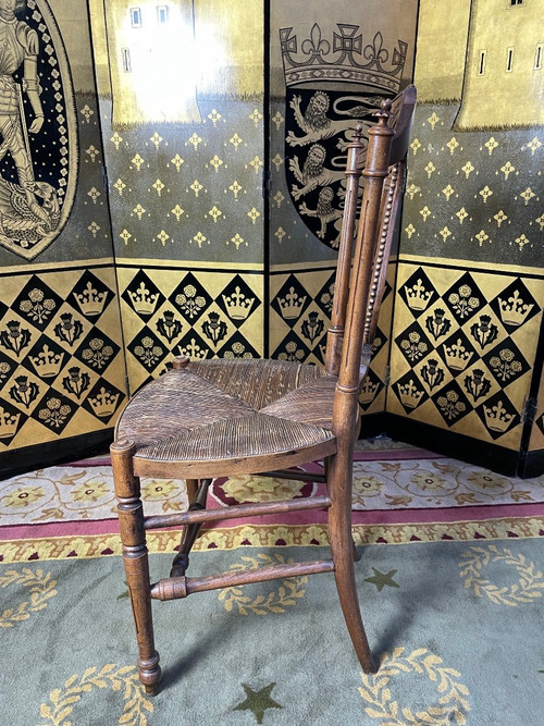 Suite Of 6 Provençal Straw “Lyre” Chairs