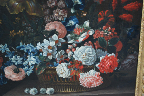 Stillleben mit zwei Blumensträußen, frühes 18. Jahrhundert, Jean Baptiste Dubisson