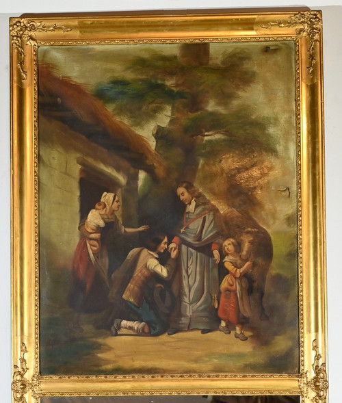 Specchio Trumeau in legno dorato, periodo di restauro - inizio XIX secolo