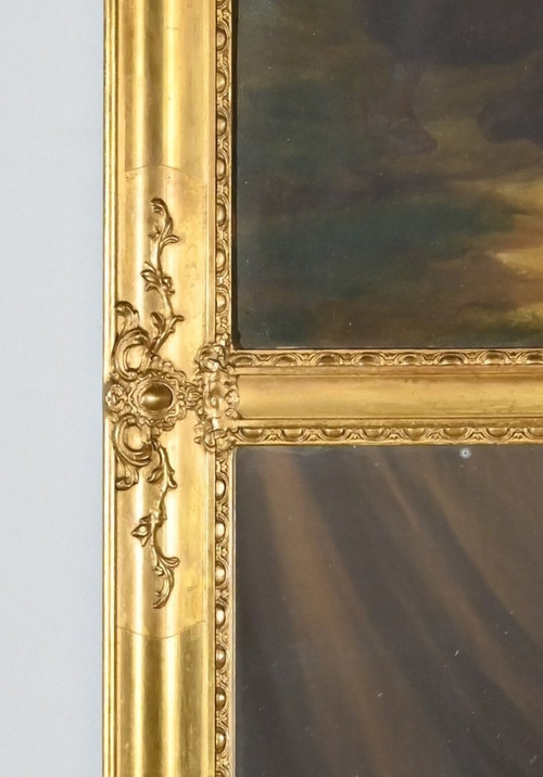 Specchio Trumeau in legno dorato, periodo di restauro - inizio XIX secolo