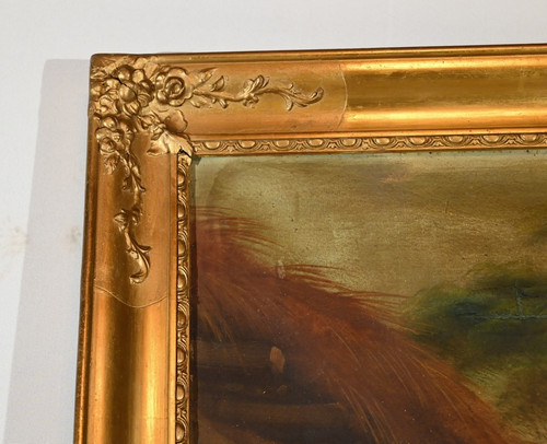 Specchio Trumeau in legno dorato, periodo di restauro - inizio XIX secolo