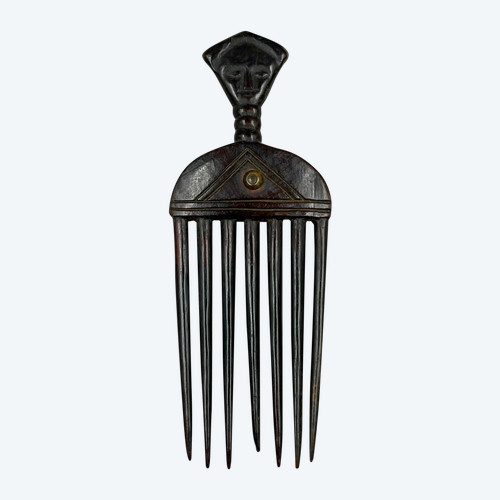 PEIGNE à figure ANTHROPOMORPHE - Culture Baoulé, Côté d’Ivoire - Première moitié du XXème siècle 