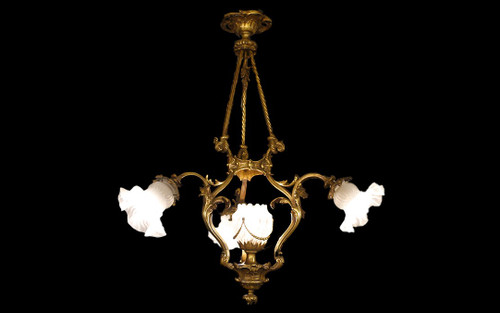 Art Nouveau Bronze Hanging lamp 1900's