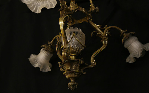 Art Nouveau Bronze Hanging lamp 1900's