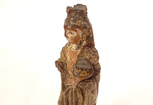 Small Sculpture Virgin and Child Carved Boxwood 17th Century