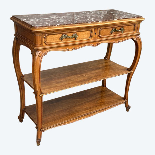 Desserte Konsole In Nussbaum Stil Louis XV Ende des 19. Jahrhunderts