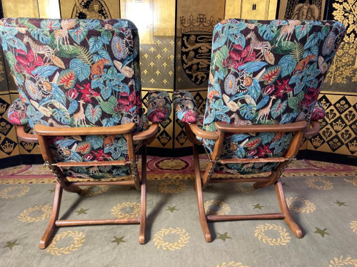 Pair De Fauteuils Style Bateau