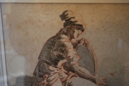 Disegno italiano del XVIII secolo, Uomo con scudo