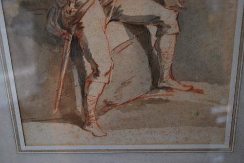 Disegno italiano del XVIII secolo, Uomo con scudo