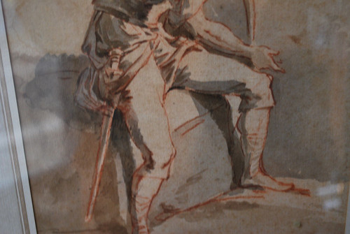 Disegno italiano del XVIII secolo, Uomo con scudo
