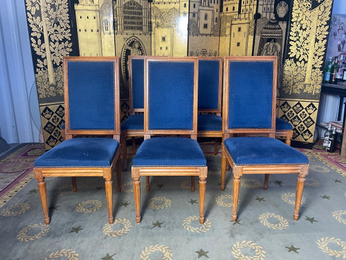Suite De 7 Chaises De Style Louis XVI