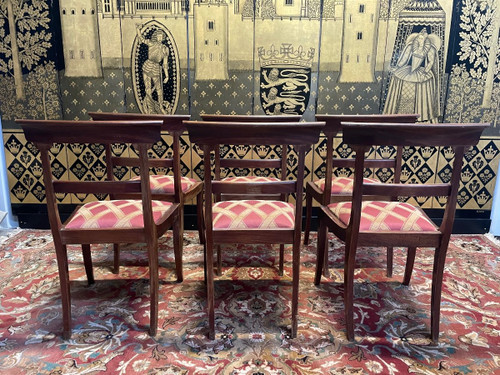 Suite di 6 sedie inglesi in mogano