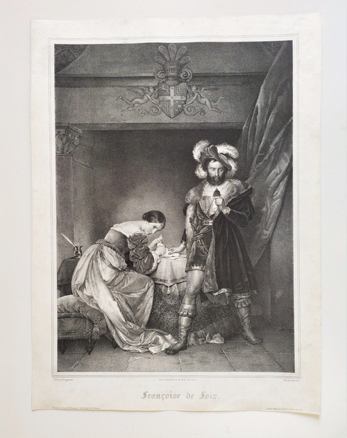 Lithograph Françoise De Foix After Fragonard 19th C Old Print