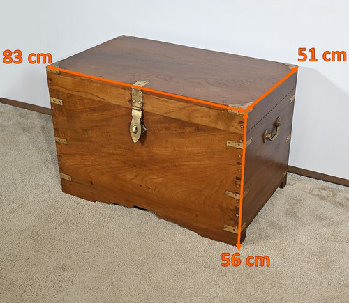 Grande baule da viaggio in teak - Fine XIX secolo