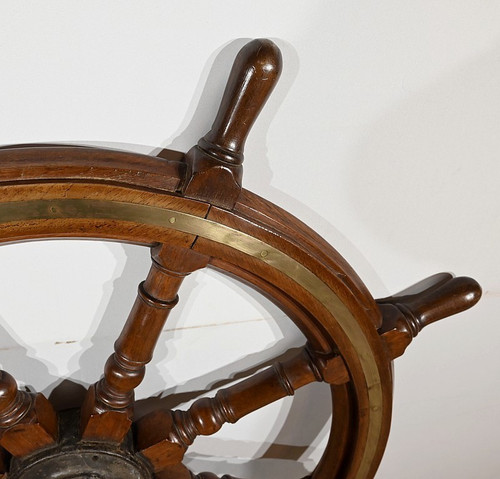Barre à Roue de Bateau en Teck – Fin XIXe