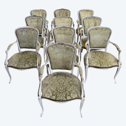 Suite Of 10 Louis XV Style Armchairs
