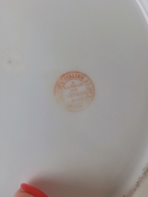  Macé, Sèvres, 12 Assiettes En Porcelaine, XIXème Siècle
