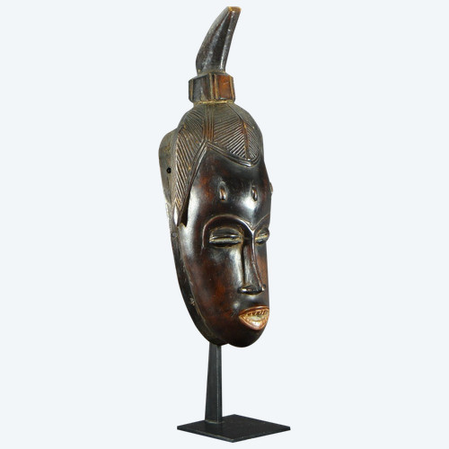 Côte d'Ivoire, Peuple Gouro, Années 1940/1950, Masque Féminin De Danse Gu En Bois Dur.