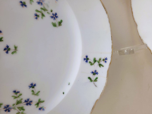 12 Assiettes Modèle  Aux Barbeaux, Nast à Paris, XVIIIème Siècle