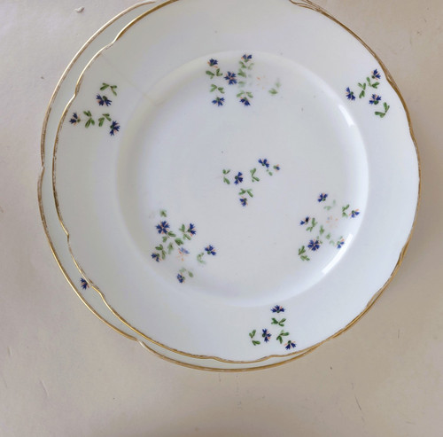 12 Assiettes Modèle  Aux Barbeaux, Nast à Paris, XVIIIème Siècle