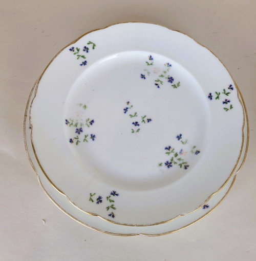 12 Assiettes Modèle  Aux Barbeaux, Nast à Paris, XVIIIème Siècle