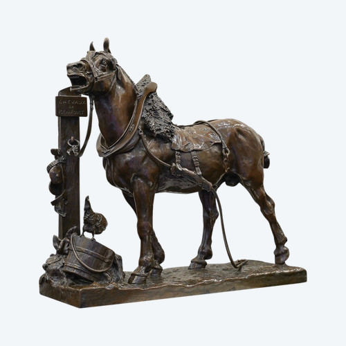 Scultura - Cheval De Renfort , Arthur Jacques Le Duc (1848 - 1918) - Bronzo