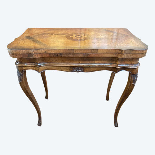 Table à Jeux De Style Louis XV en Marqueterie