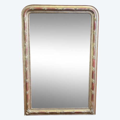 Louis Philippe period mirror in gold leaf