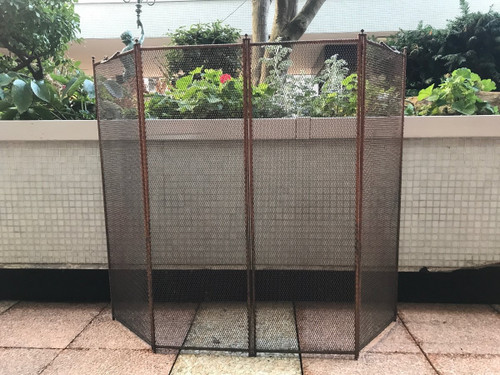 Large rustic iron fire screen from a 19th century fireplace