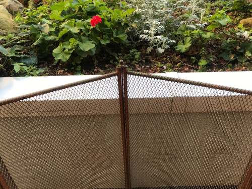 Large rustic iron fire screen from a 19th century fireplace
