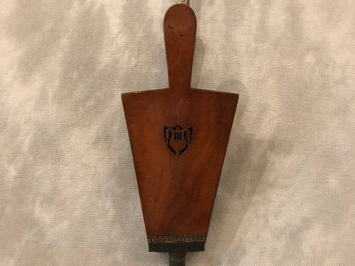 Soufflet de cheminée ancien en acajou massif d'époque Directoire