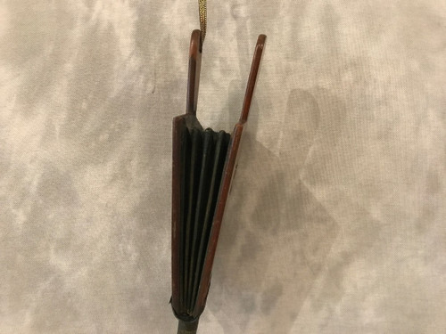 Soufflet de cheminée ancien en acajou massif d'époque Directoire