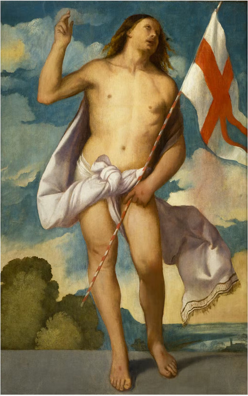 Die Auferstehung Christi, Follower von Tiziano Vecellio (Pieve di Cadore 1490 - Venedig 1576)
