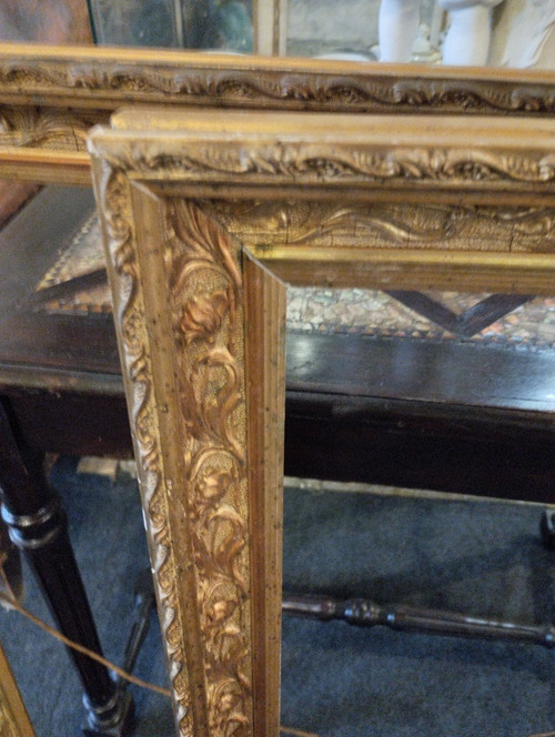 Paire De Cadres - Bois Doré - Art Nouveau - V. 1900.