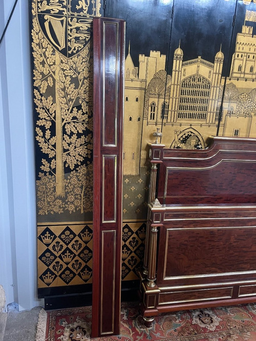 Lit Napoléon III  En Acajou Moucheté 160 Cm